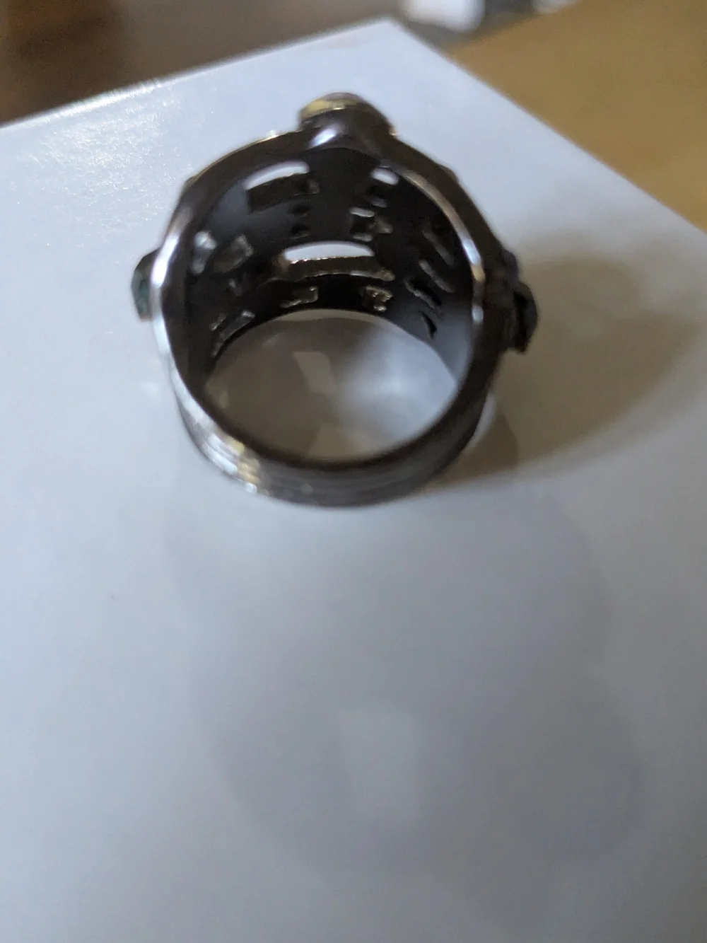 Blue and Green Crystal  Ring Size 5.5 Or 6